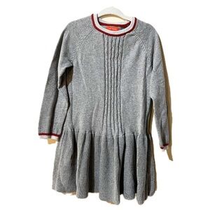 Joe Fresh | Silver Metallic + Red Stripe Knit Dress